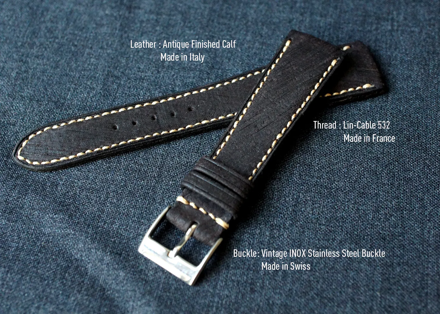 DISTRESSED DARK BROWN CUSTOM MADE STRAP