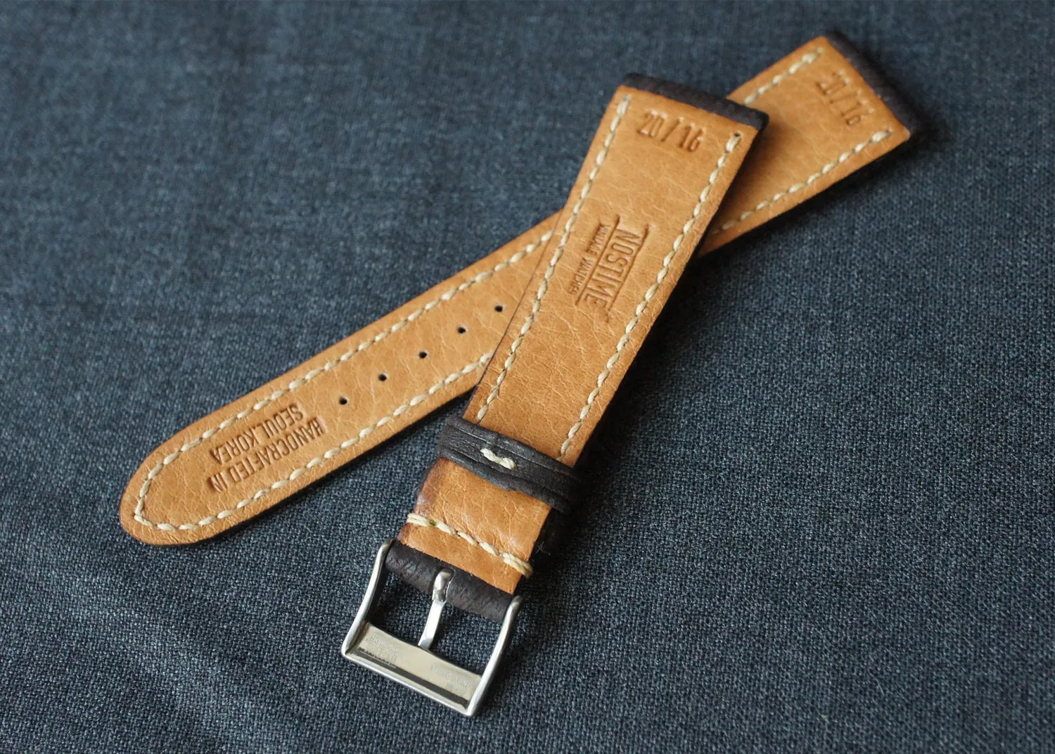 DISTRESSED DARK BROWN CUSTOM MADE STRAP
