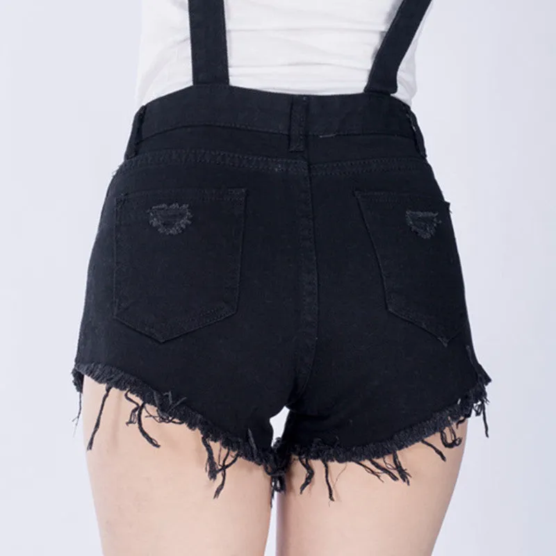 Distressed Denim Overalls