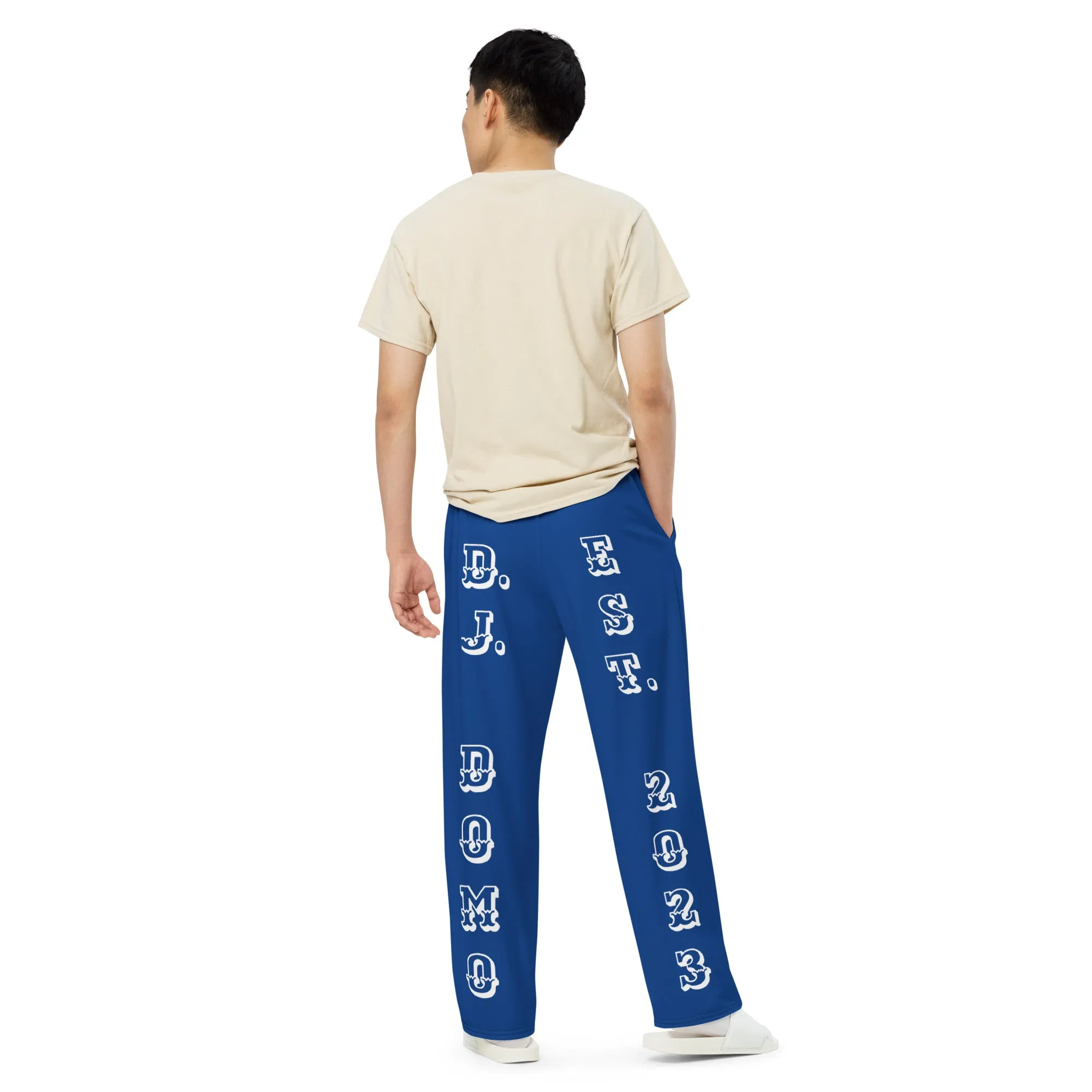 DJD CO- "It's A Denver Thang" Unisex Wide-Leg Pants Blue/White/Orange