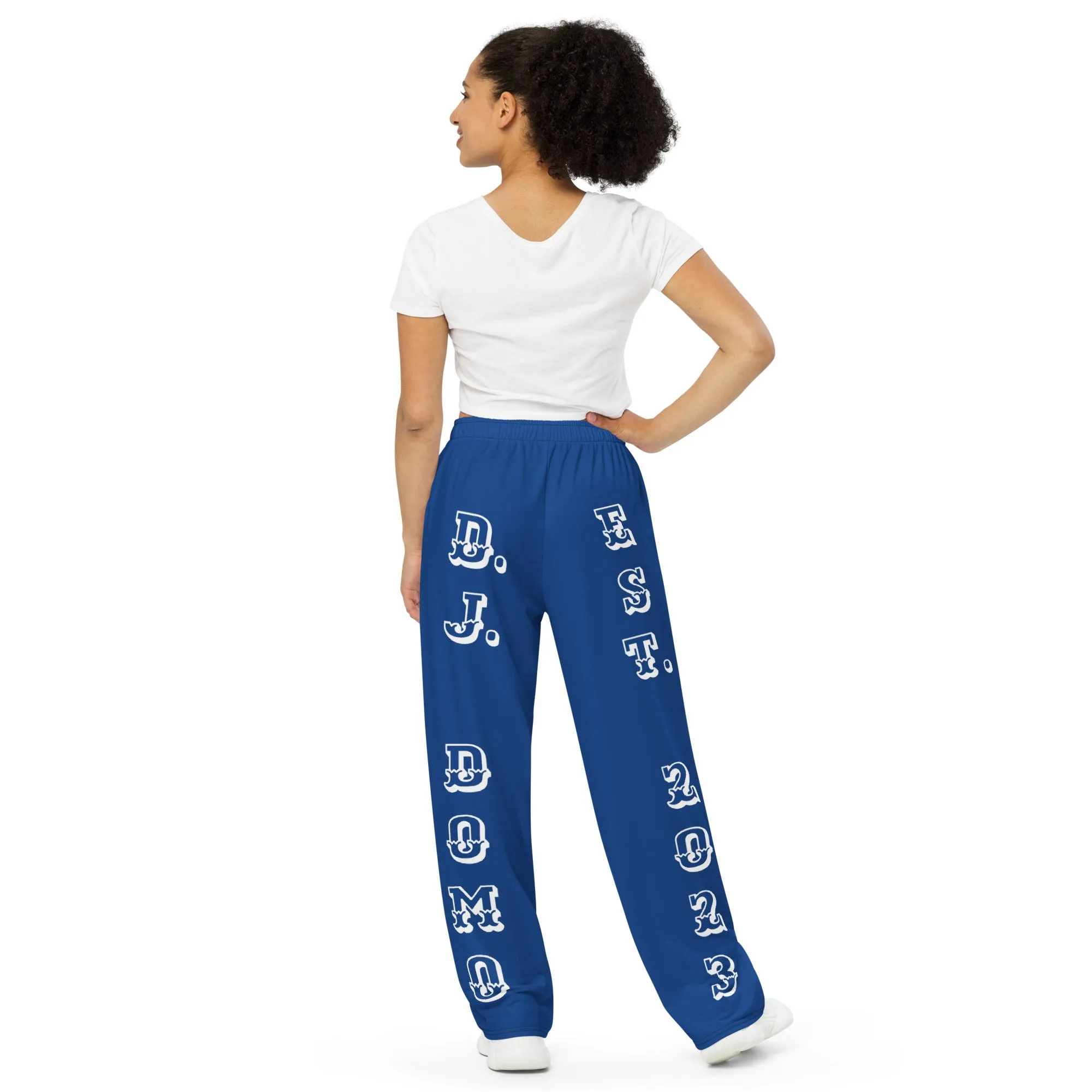 DJD CO- "It's A Denver Thang" Unisex Wide-Leg Pants Blue/White/Orange