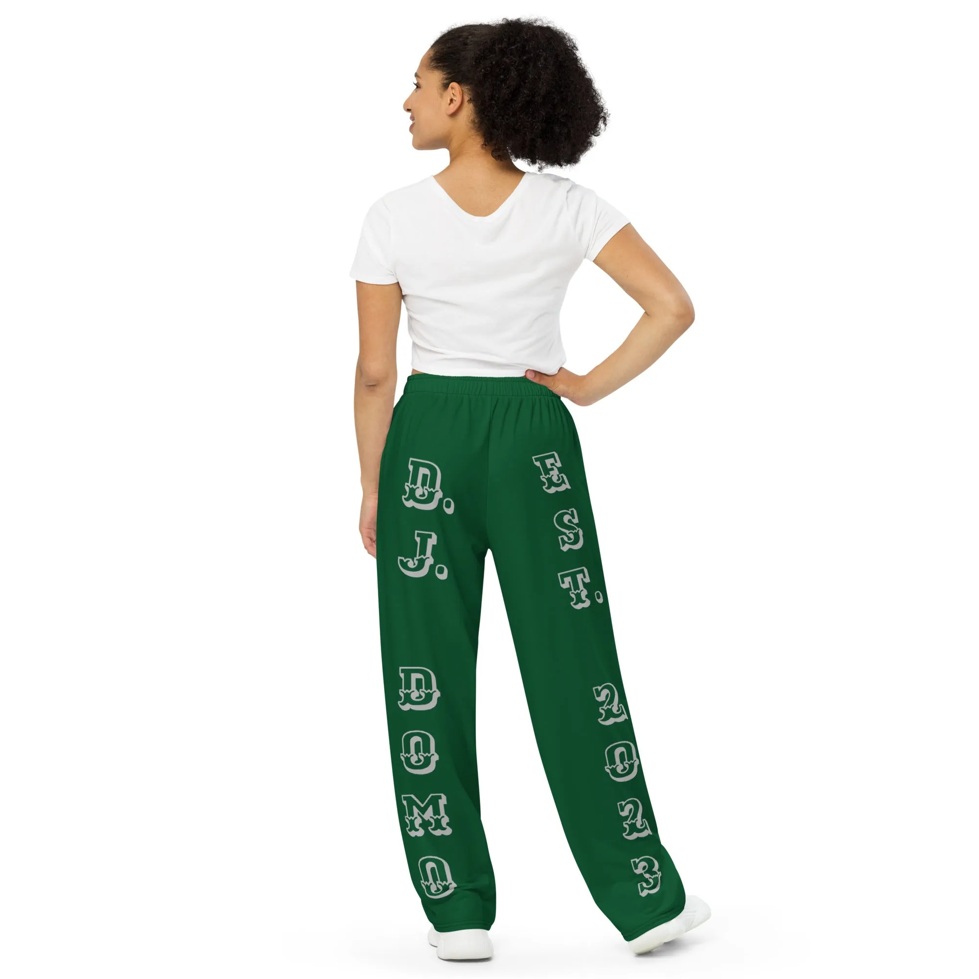 DJD PA- "It's A Philly (North) Thang" Unisex Wide-Leg Pants Green/Silver/White