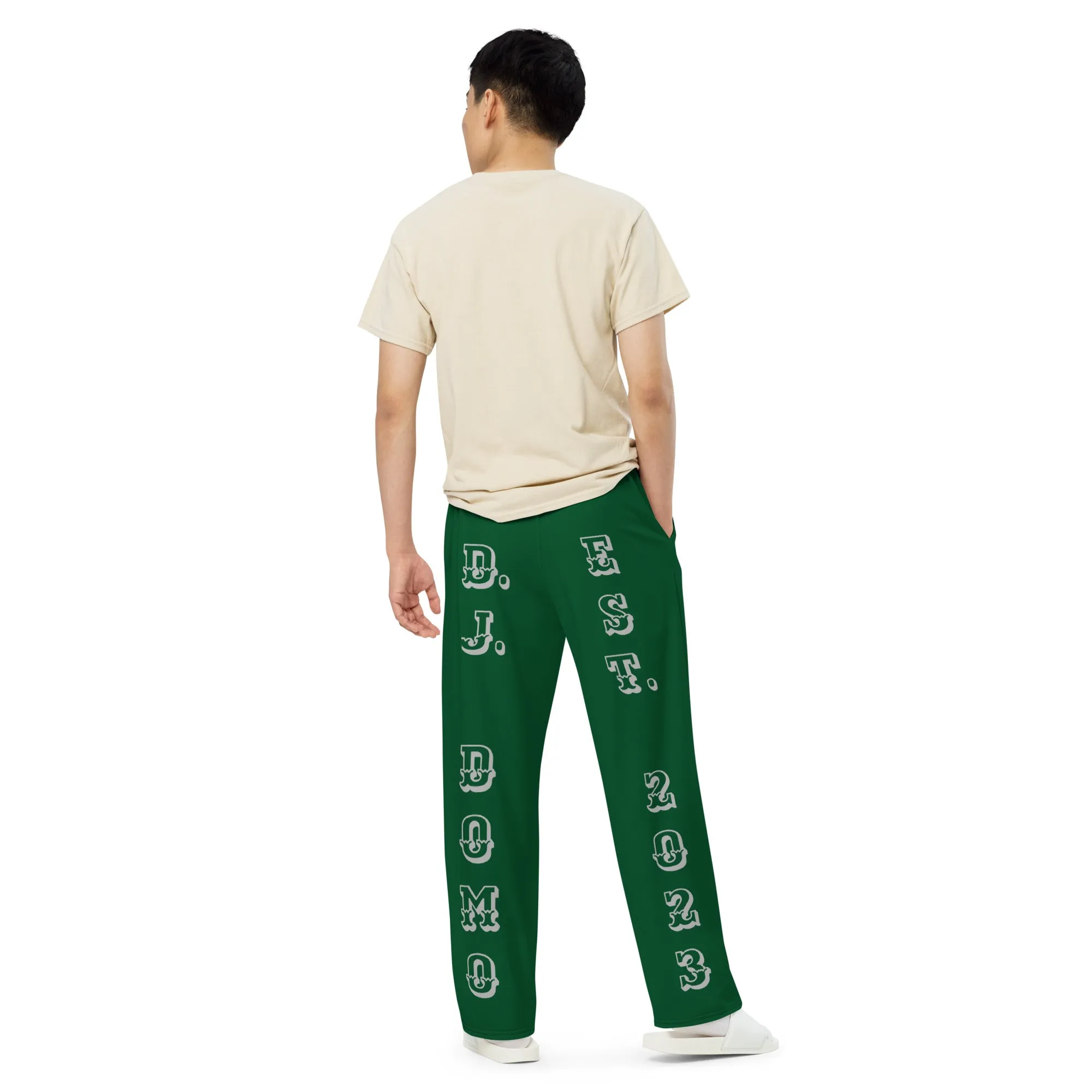 DJD PA- "It's A Philly (North) Thang" Unisex Wide-Leg Pants Green/Silver/White