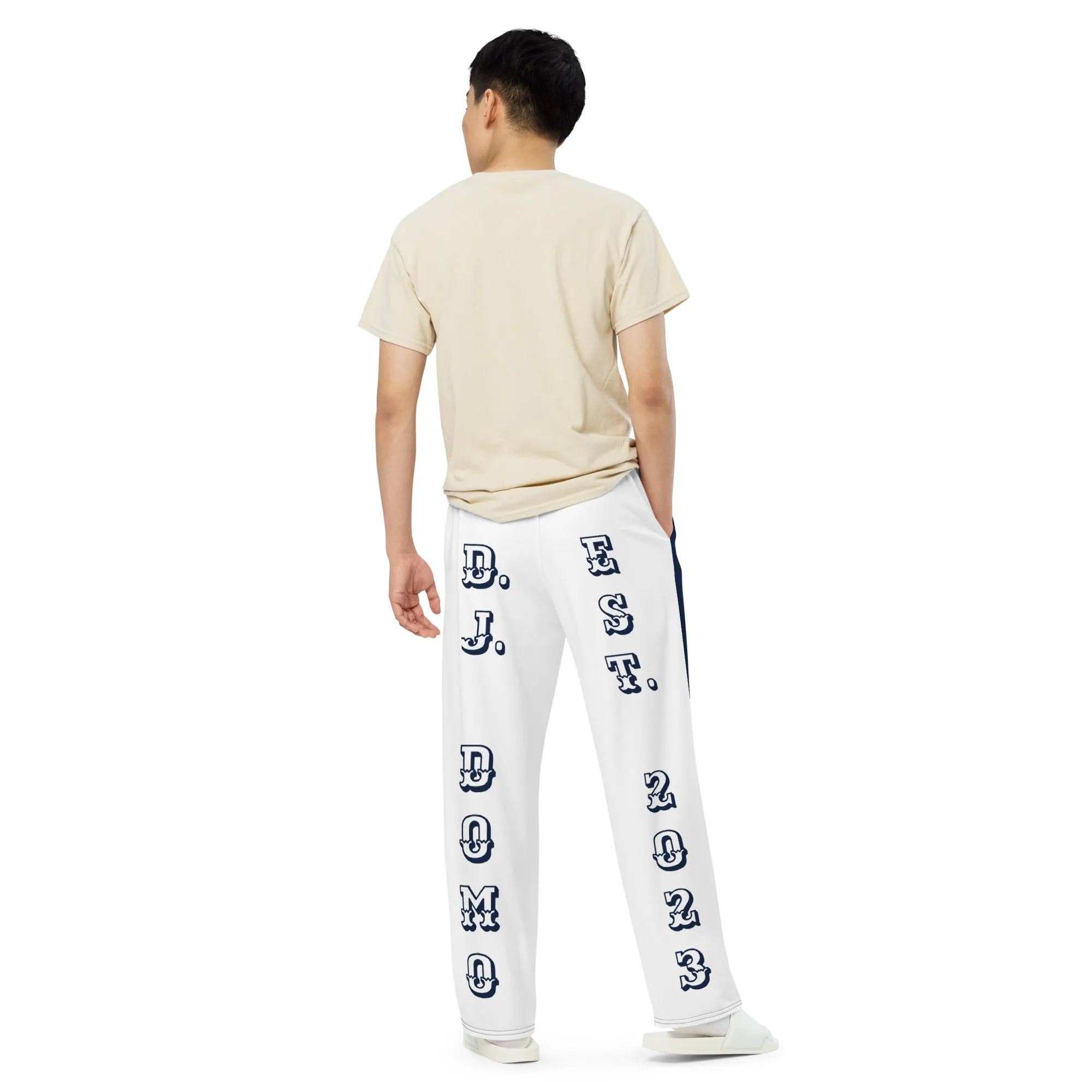 DJD SC- "It's A Charleston Thang" Unisex 2 Tone Wide-Leg Pants Navy/White/Yellow