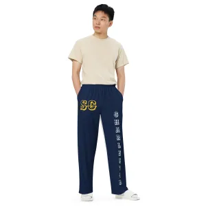 DJD SC- "It's A Charleston Thang" Unisex 2 Tone Wide-Leg Pants Navy/White/Yellow