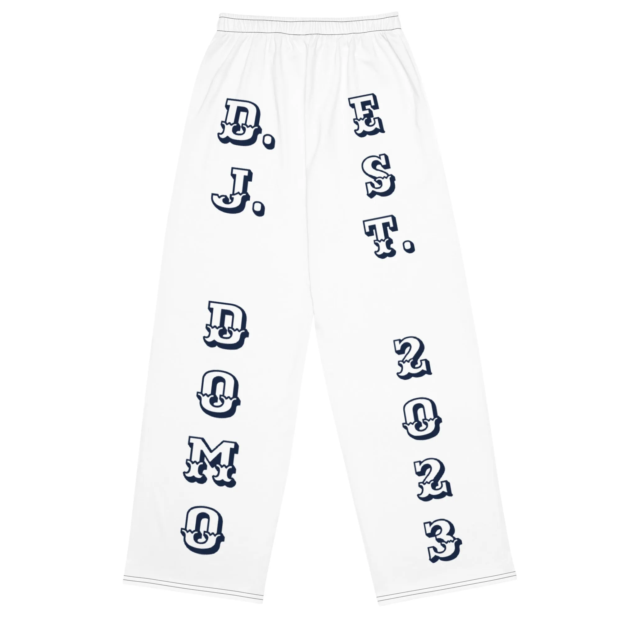 DJD SC- "It's A Charleston Thang" Unisex 2 Tone Wide-Leg Pants Navy/White/Yellow
