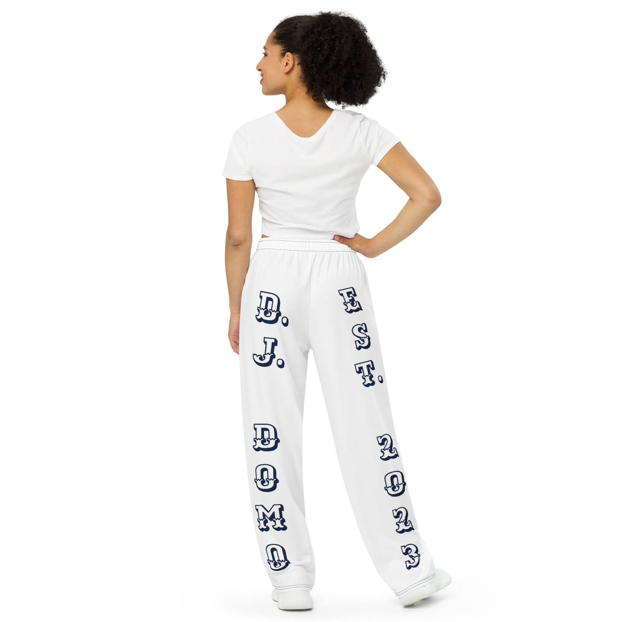 DJD SC- "It's A Charleston Thang" Unisex 2 Tone Wide-Leg Pants Navy/White/Yellow