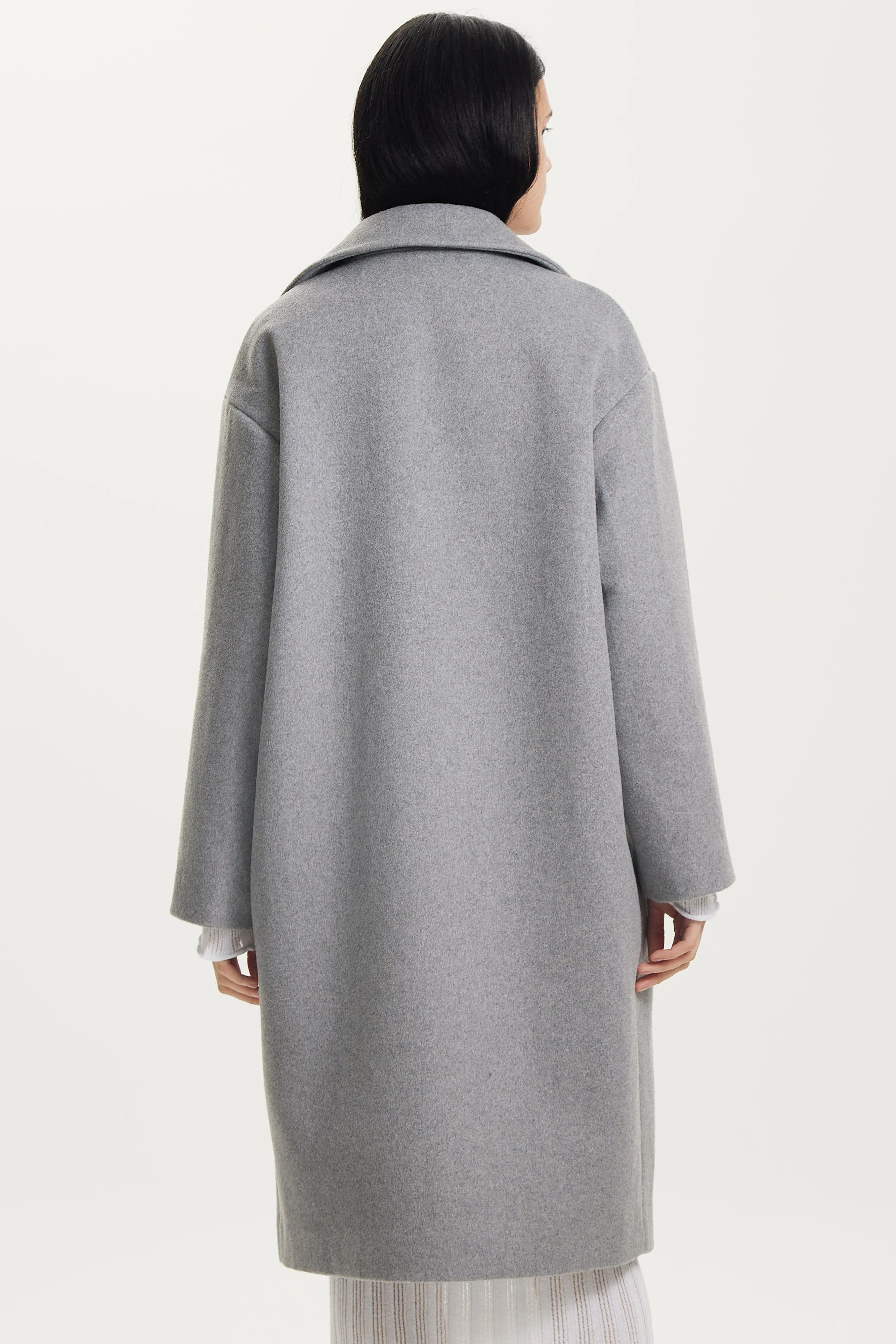 DOUBLE BREASTED COAT | GREY MARLE