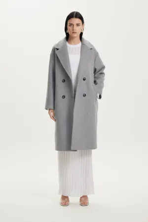 DOUBLE BREASTED COAT | GREY MARLE