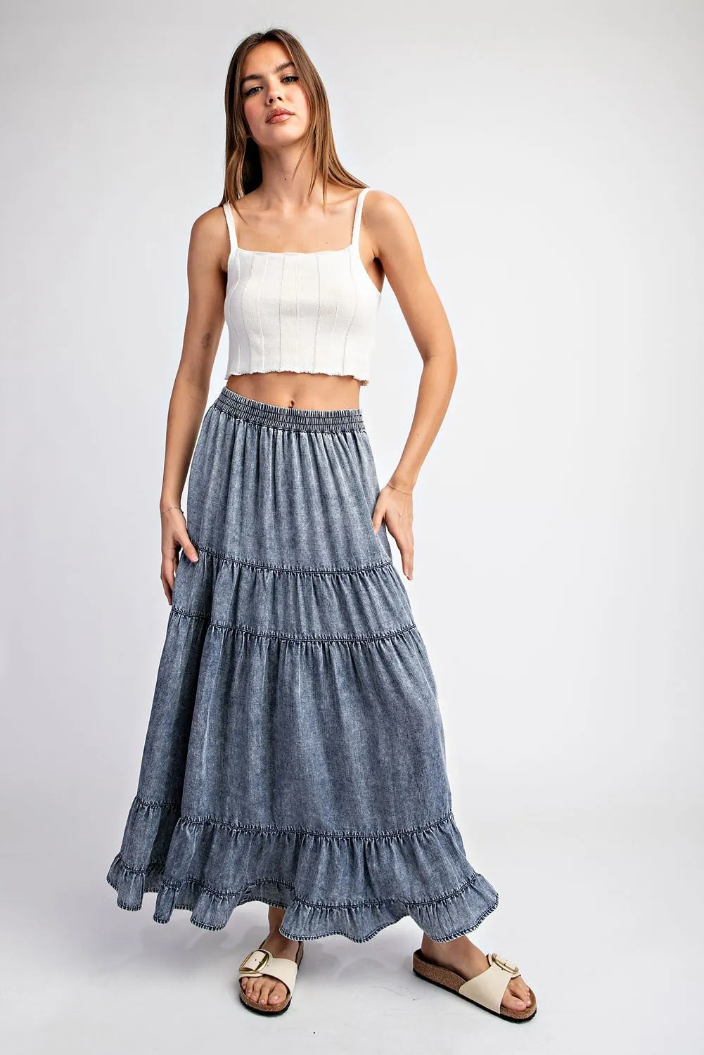 Easy Breezy Vintage Denim Boho Skirt * on sale