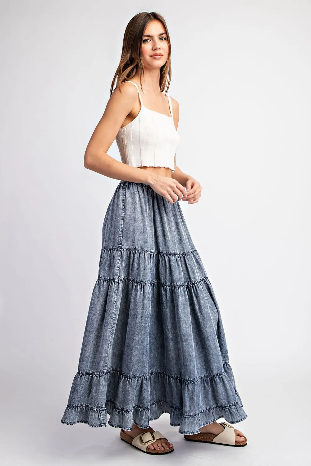 Easy Breezy Vintage Denim Boho Skirt * on sale