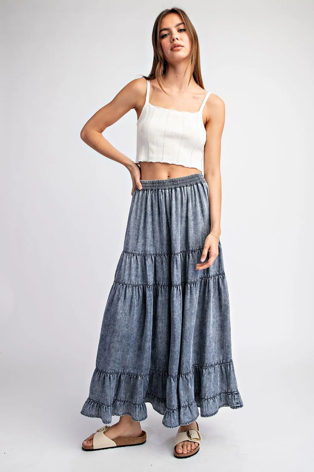 Easy Breezy Vintage Denim Boho Skirt * on sale