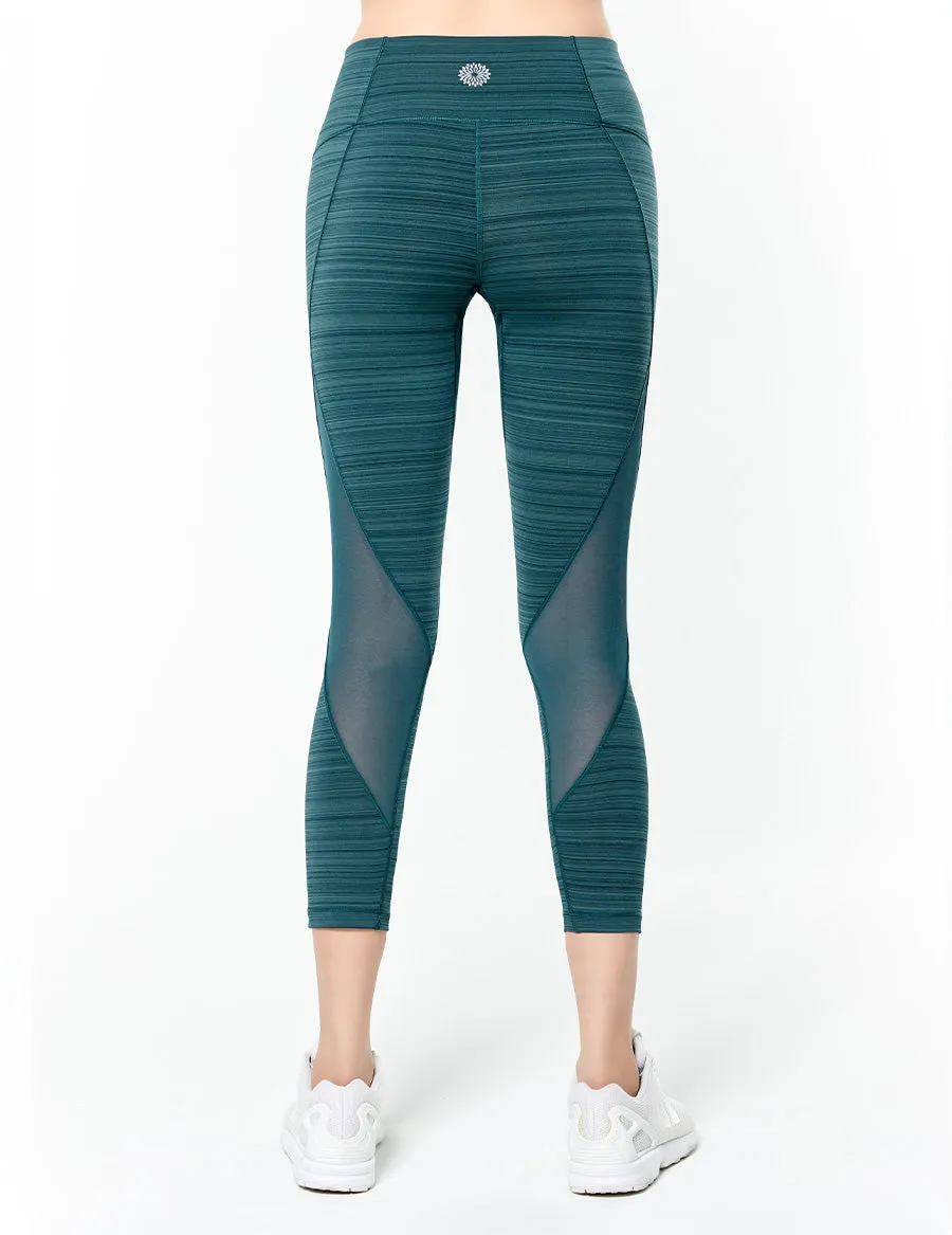 easyoga LESPIRO Move Up Cropped Tights1 - D64 Aquamarine  Stripe