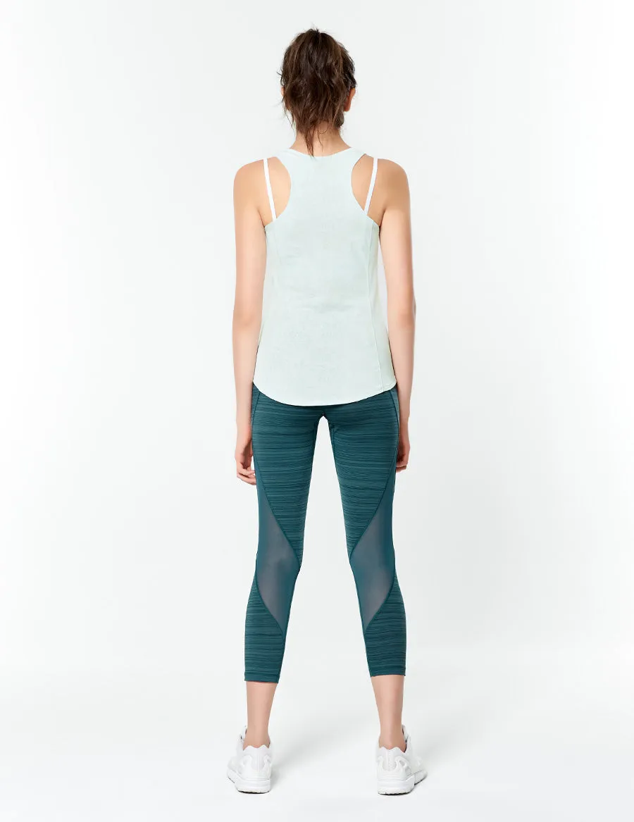 easyoga LESPIRO Move Up Cropped Tights1 - D64 Aquamarine  Stripe