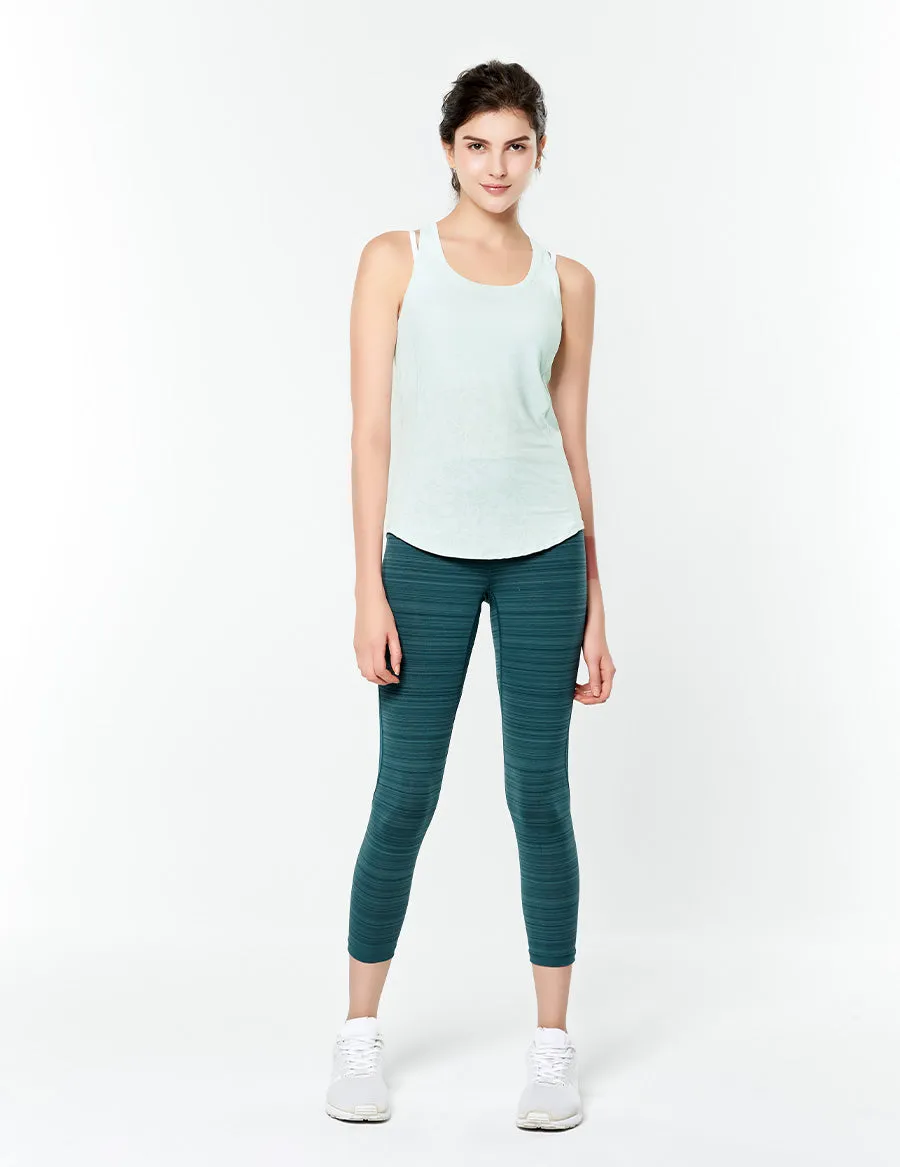 easyoga LESPIRO Move Up Cropped Tights1 - D64 Aquamarine  Stripe