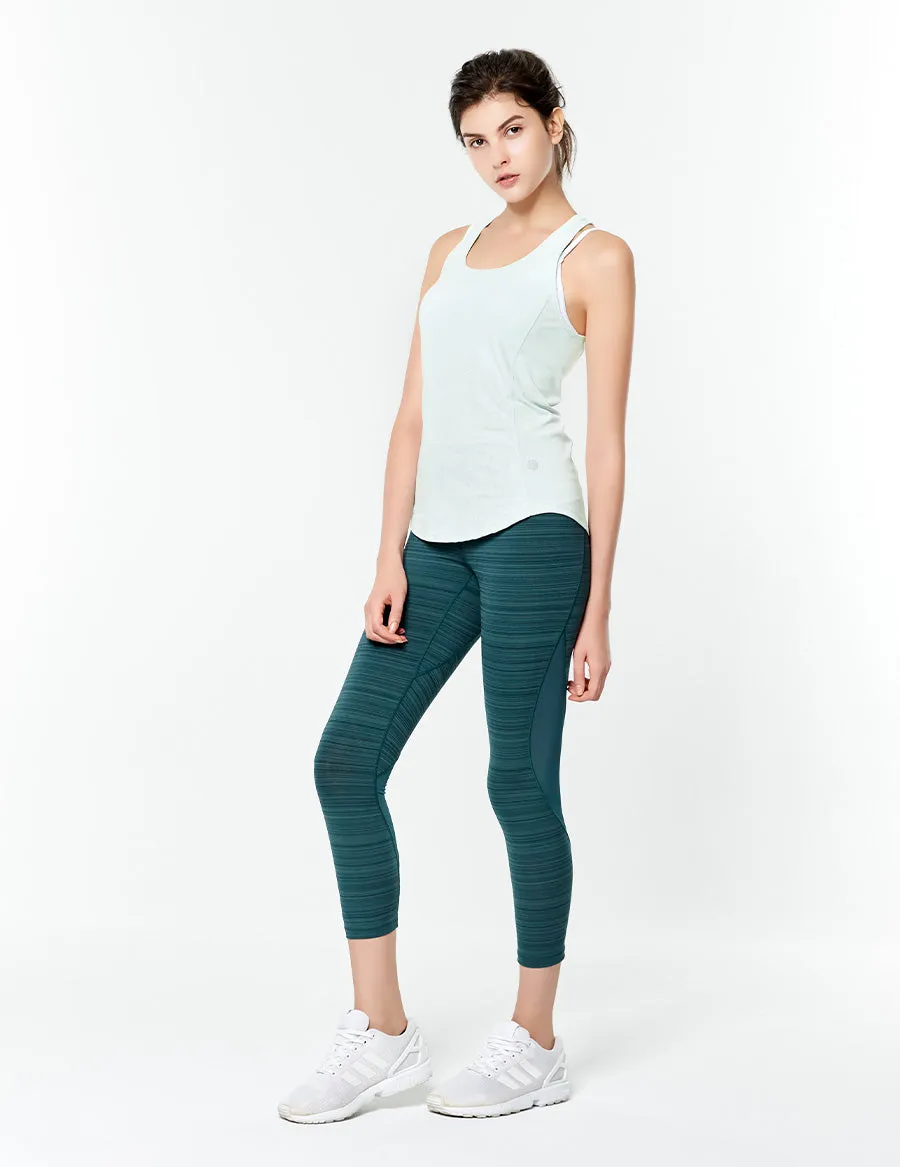 easyoga LESPIRO Move Up Cropped Tights1 - D64 Aquamarine  Stripe