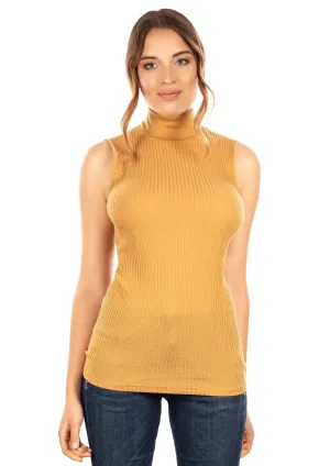 EGI Exclusive Collections Merino Wool Blend Mock Neck Sleeveless Top.