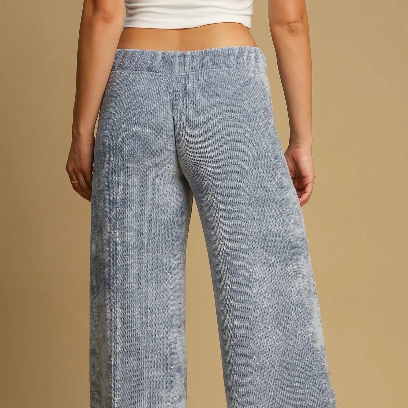 Elastic Waist Wide Leg Pants