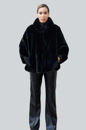 Elba EcoFaux™ Cape in Black