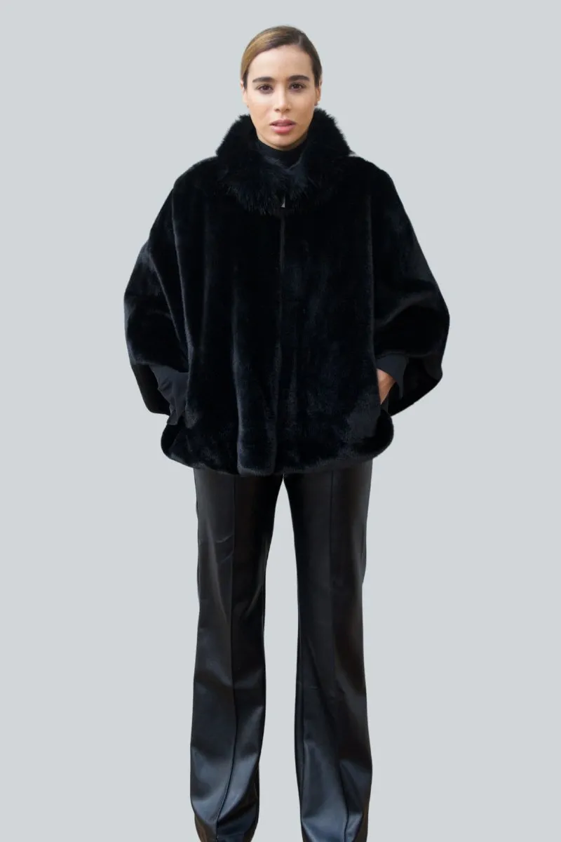 Elba EcoFaux™ Cape in Black