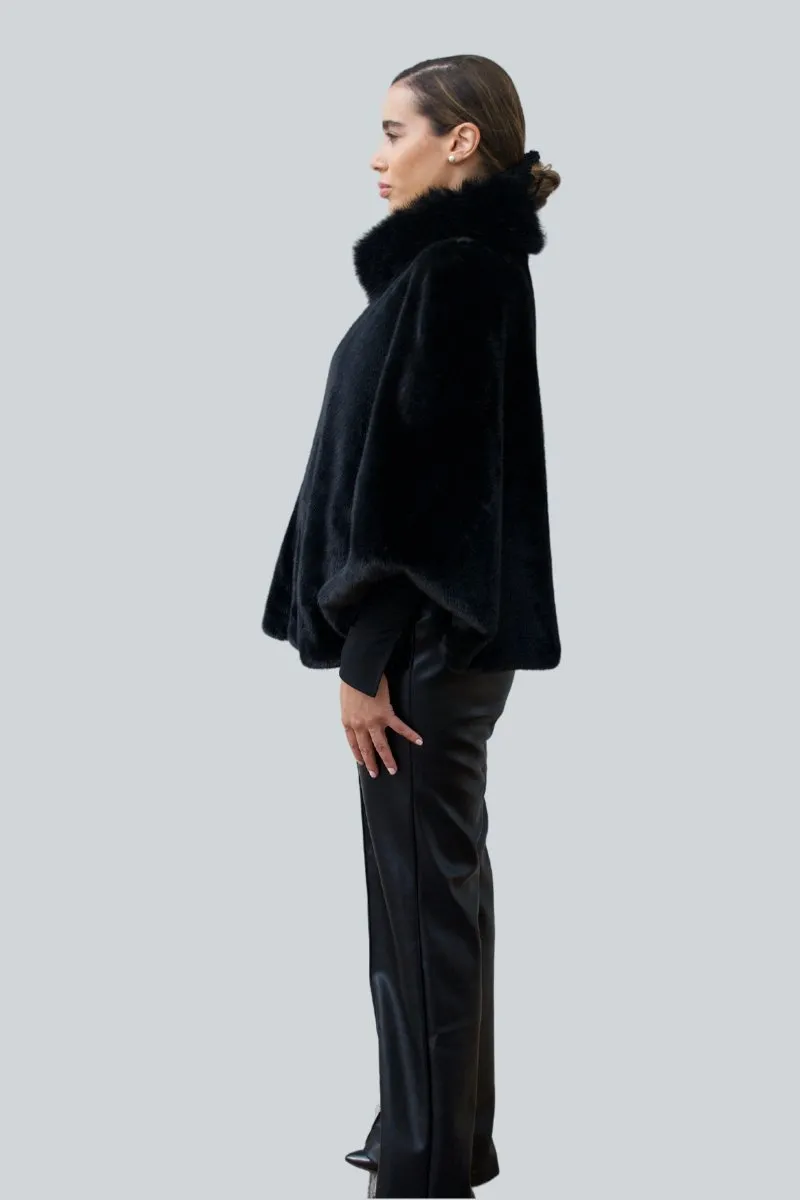 Elba EcoFaux™ Cape in Black