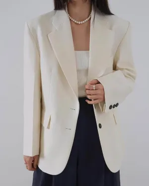 ELINOR WOOL SILK BLAZER IVORY