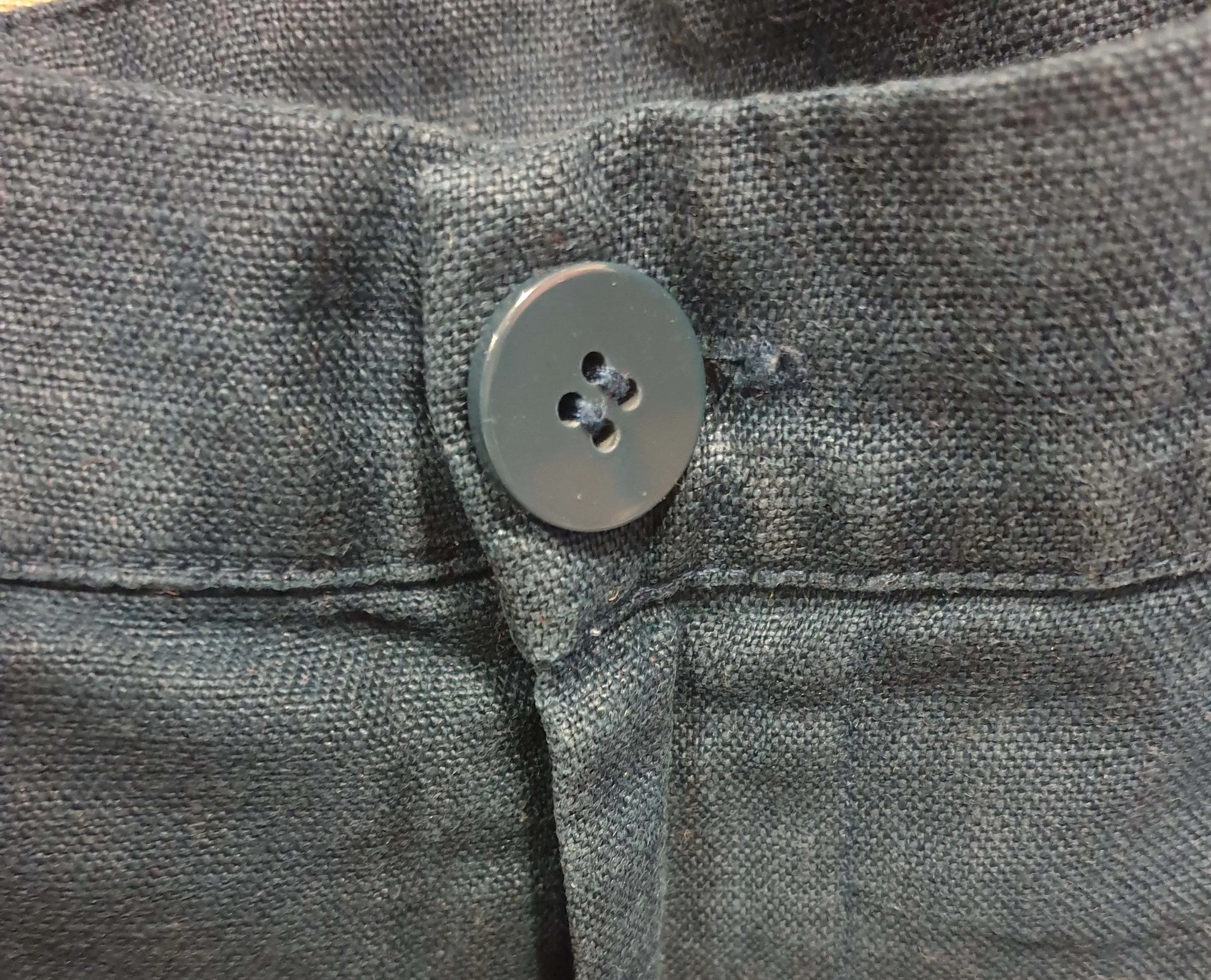 Elk deep blue 100% linen wide leg pants size 18