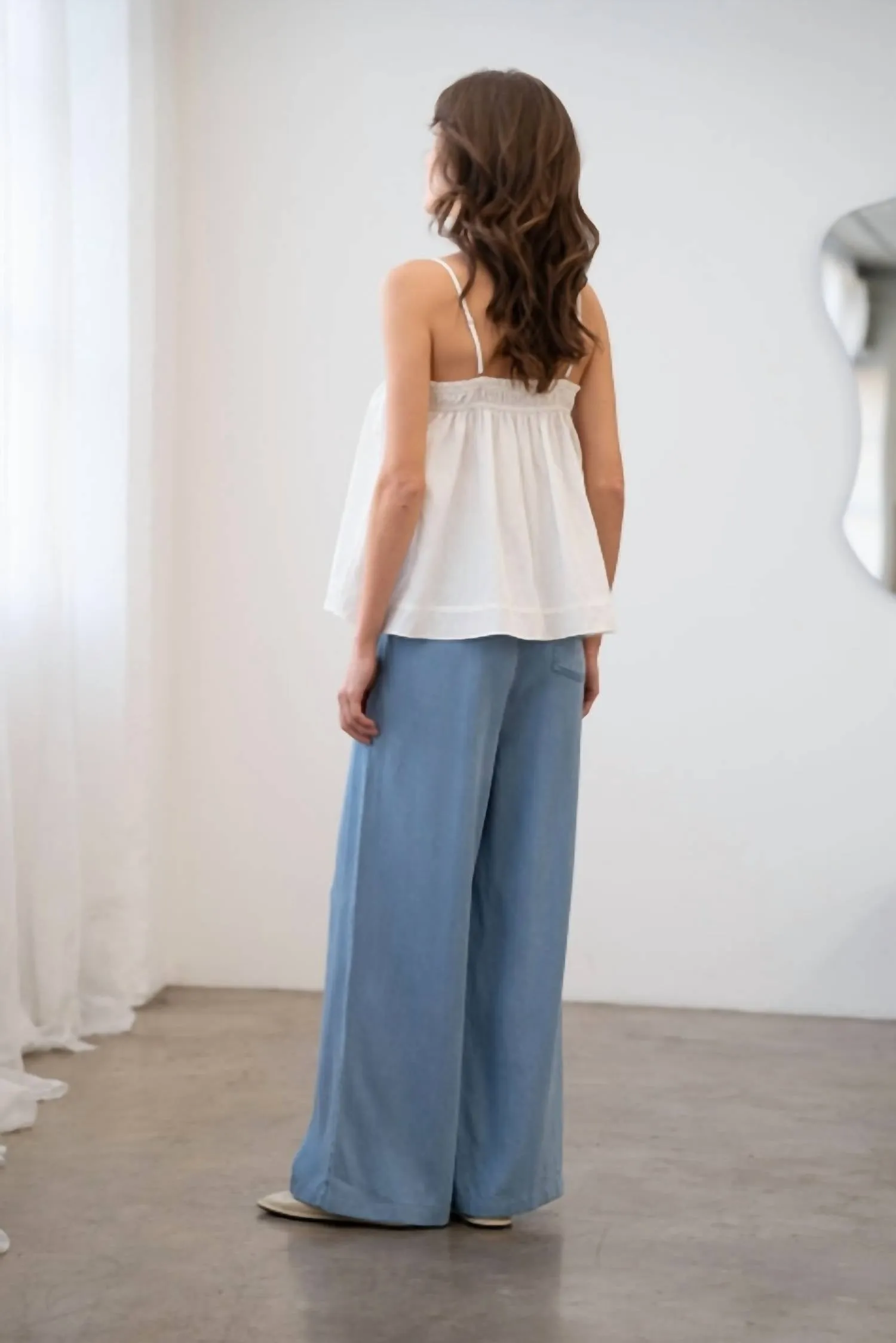 Elle Grey - Elastic Waist Leg-wide Pants