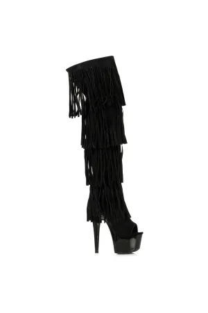 Ellie 709-SEQUOIA 7" Platform Thigh High Fringe Boot