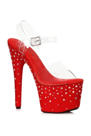 Ellie Shoes 709-ZEAL Stiletto with Rhinestone on Microfiber