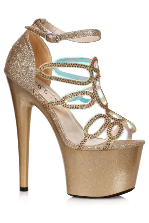 Ellie Shoes 709-ZILLION Stiletto Sandal with Rhinestones