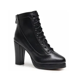 Elliray - Black Vegan Leather - Rubber Sole