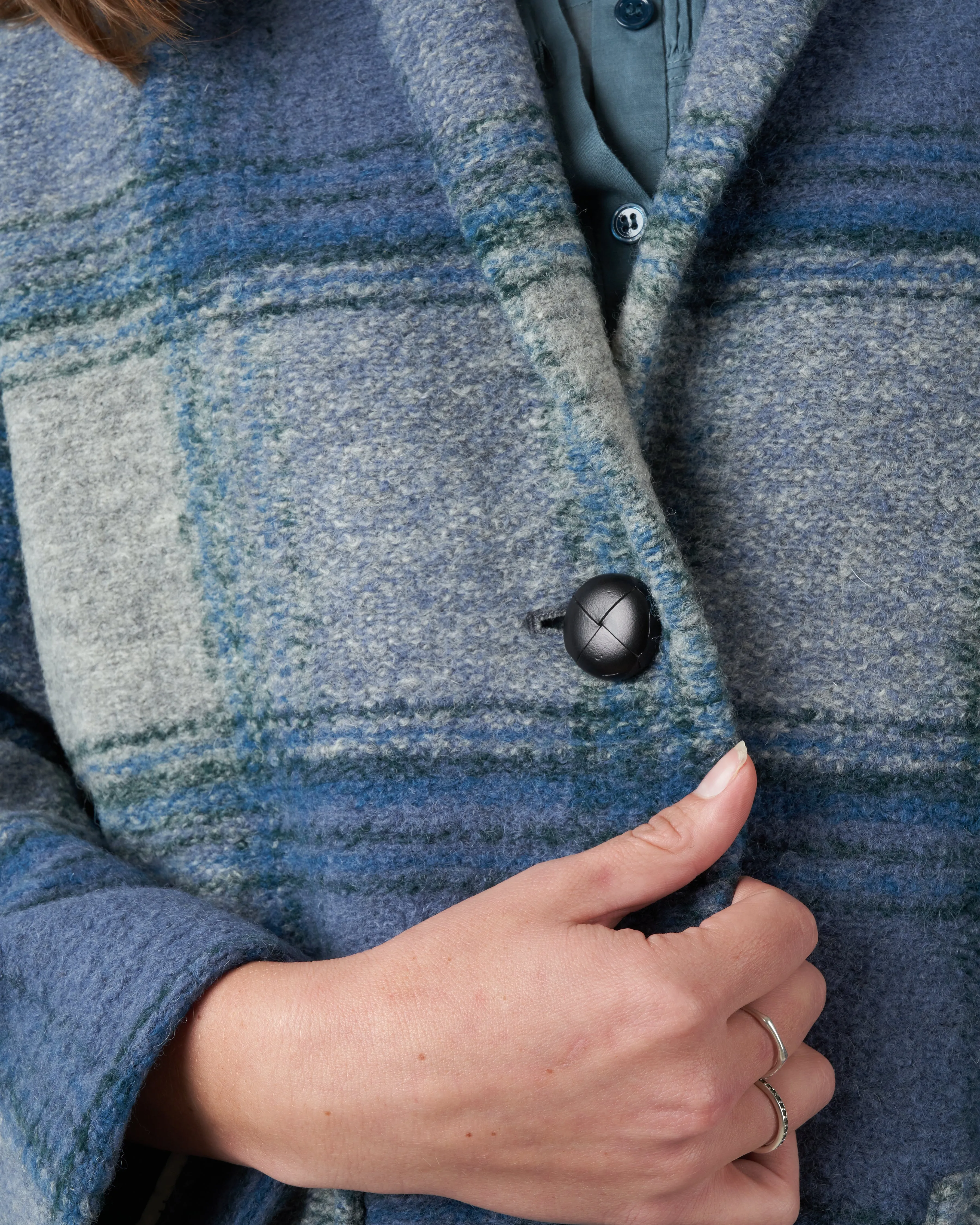 elomia coat - greyish blue
