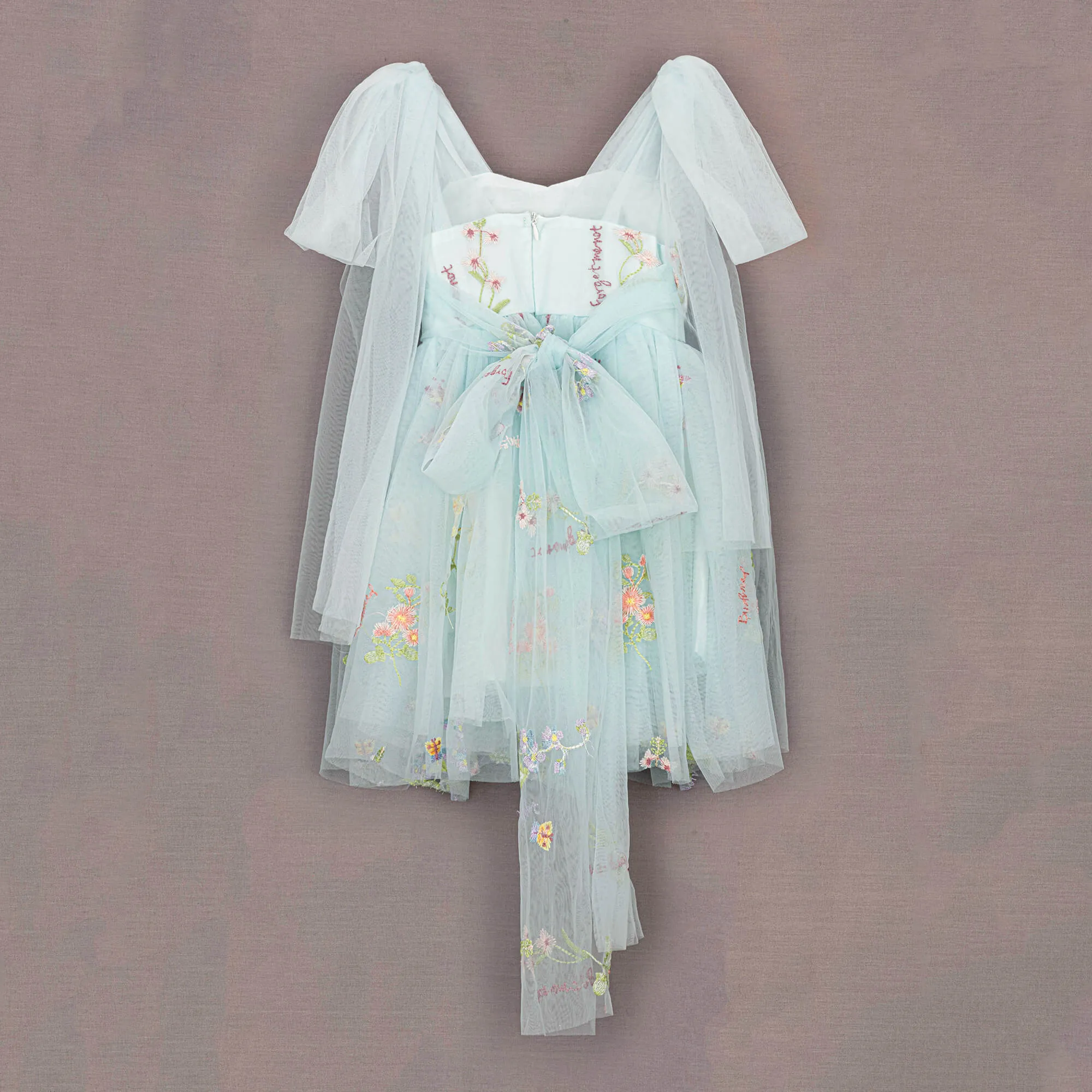 Enchanted Angel Dress - Embroidered Sky Blue