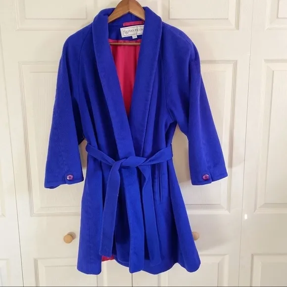 Evan Picone Ladies Union Made Vintage Belted 100% Pure Wool Peacoat