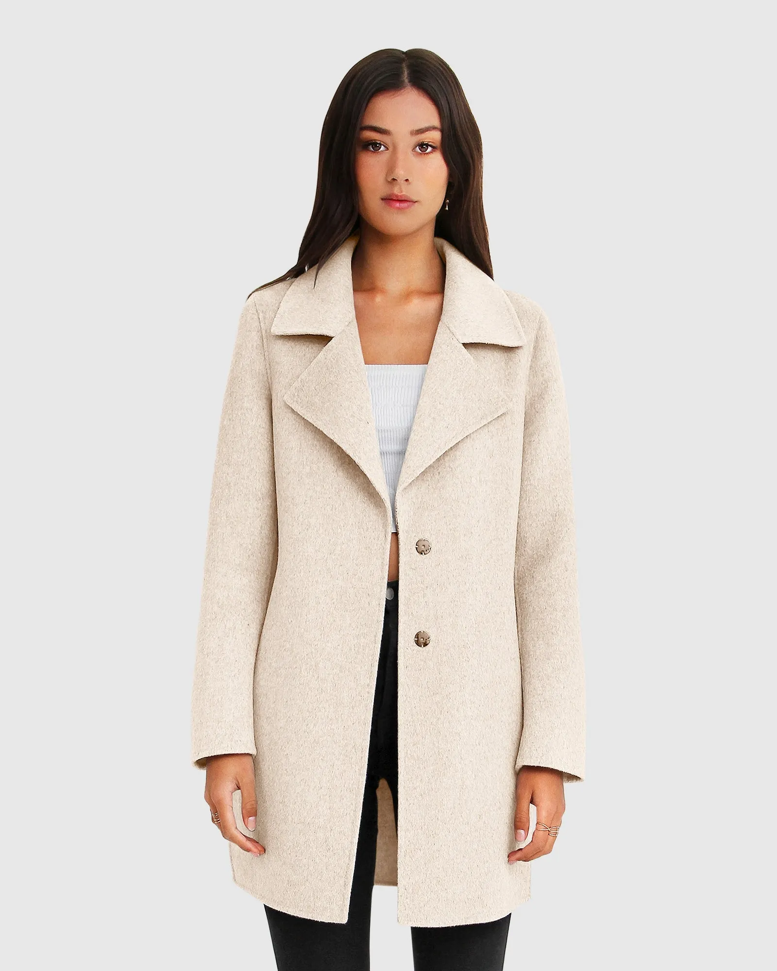 Ex-Boyfriend Wool Blend Oversized Jacket - Oat Marle