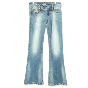 Express 3 Button Tilt Waist Flare Jeans