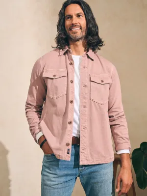 FAHERTY JERSEY SHIRT JACKET IN AUTUMN QUARTZ