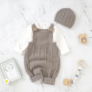 Fashion Knitted Baby Romper Set with Hat