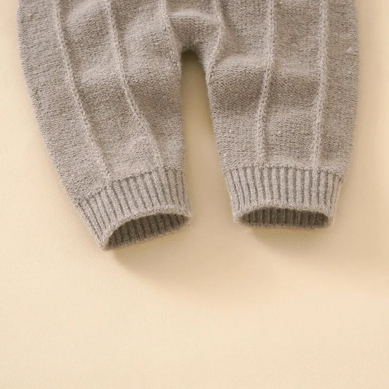 Fashion Knitted Baby Romper Set with Hat