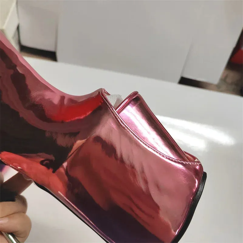 Fashion Platform Dance Boots 19cm Thin Heel Knee High Shoes
