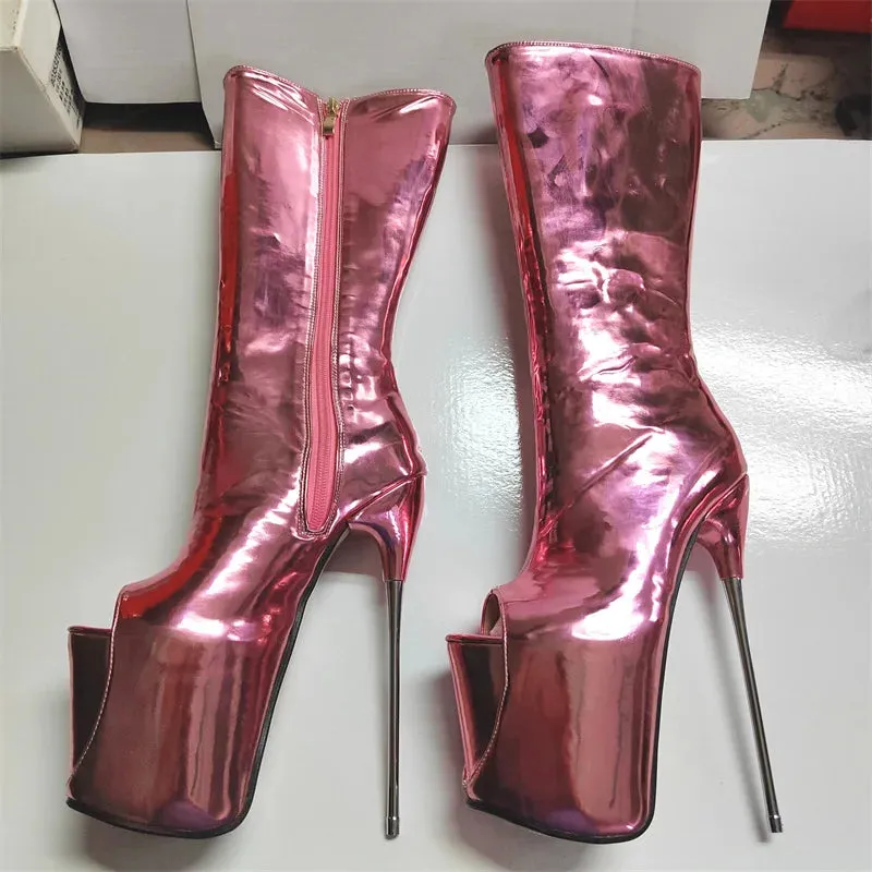 Fashion Platform Dance Boots 19cm Thin Heel Knee High Shoes