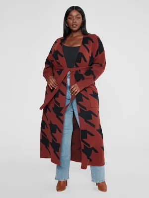 Fashion To Figure - Charlotte Houndstooth Sweater Coat