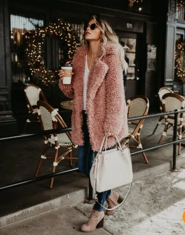 Faux fur coat women Europe and America