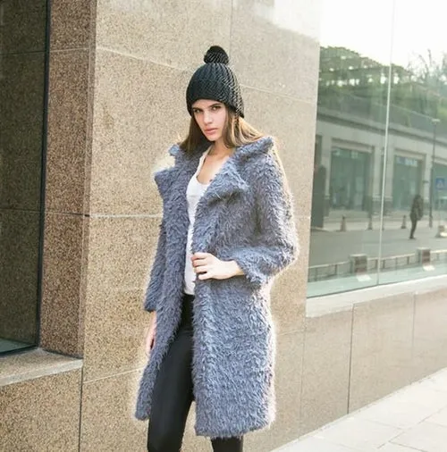 Faux fur coat women Europe and America