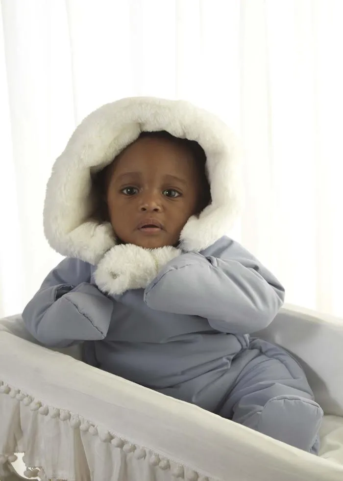 Faux Fur Trim Snowsuit | Pink or Blue