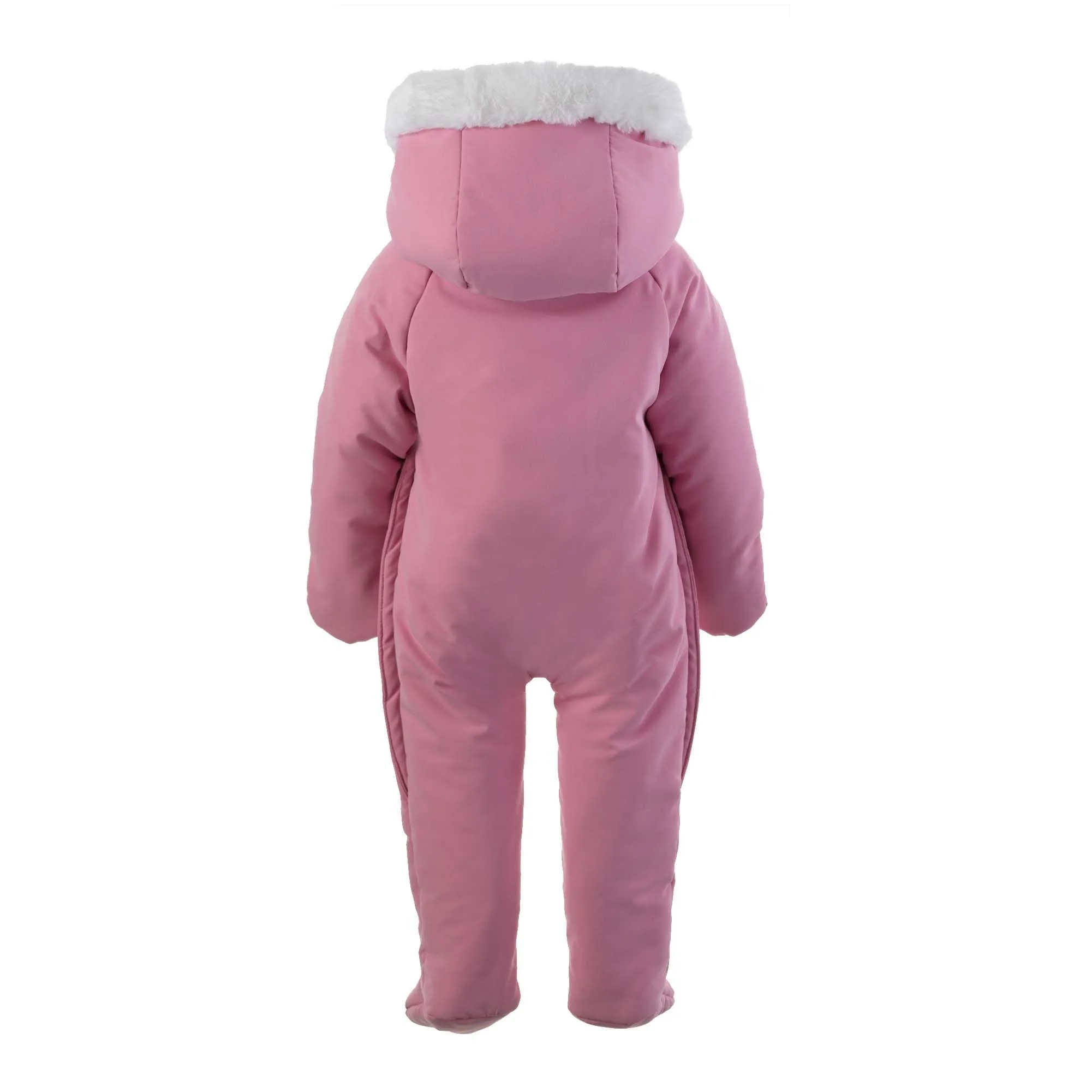 Faux Fur Trim Snowsuit | Pink or Blue