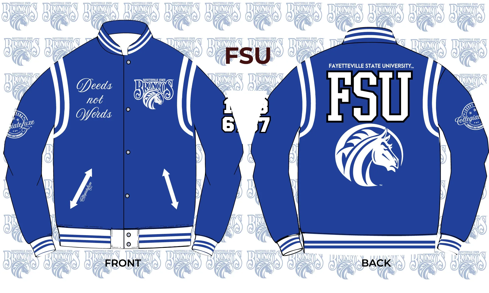 Fayetteville State | VARSITY JACKET ROYAL BLUE UNISEX