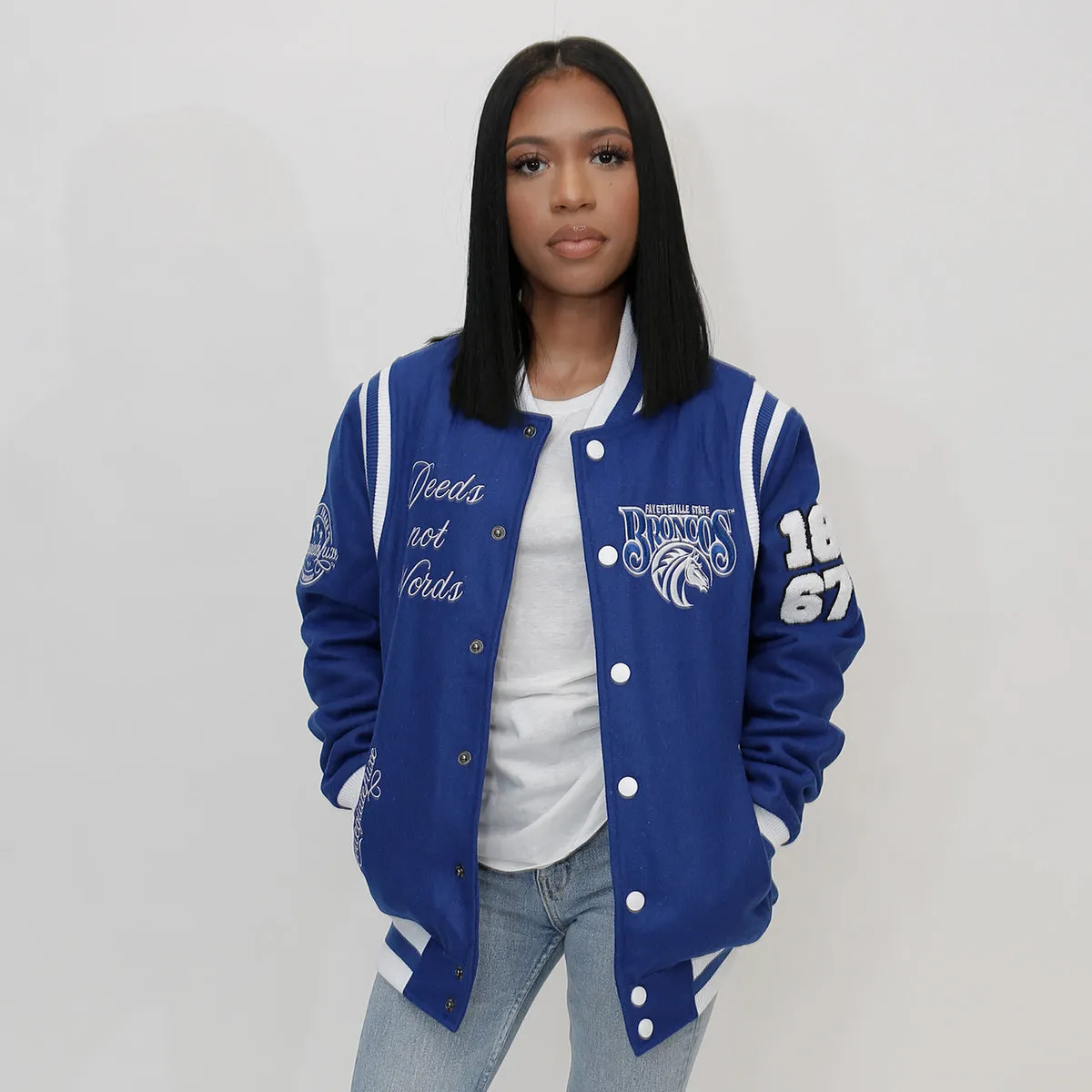 Fayetteville State | VARSITY JACKET ROYAL BLUE UNISEX