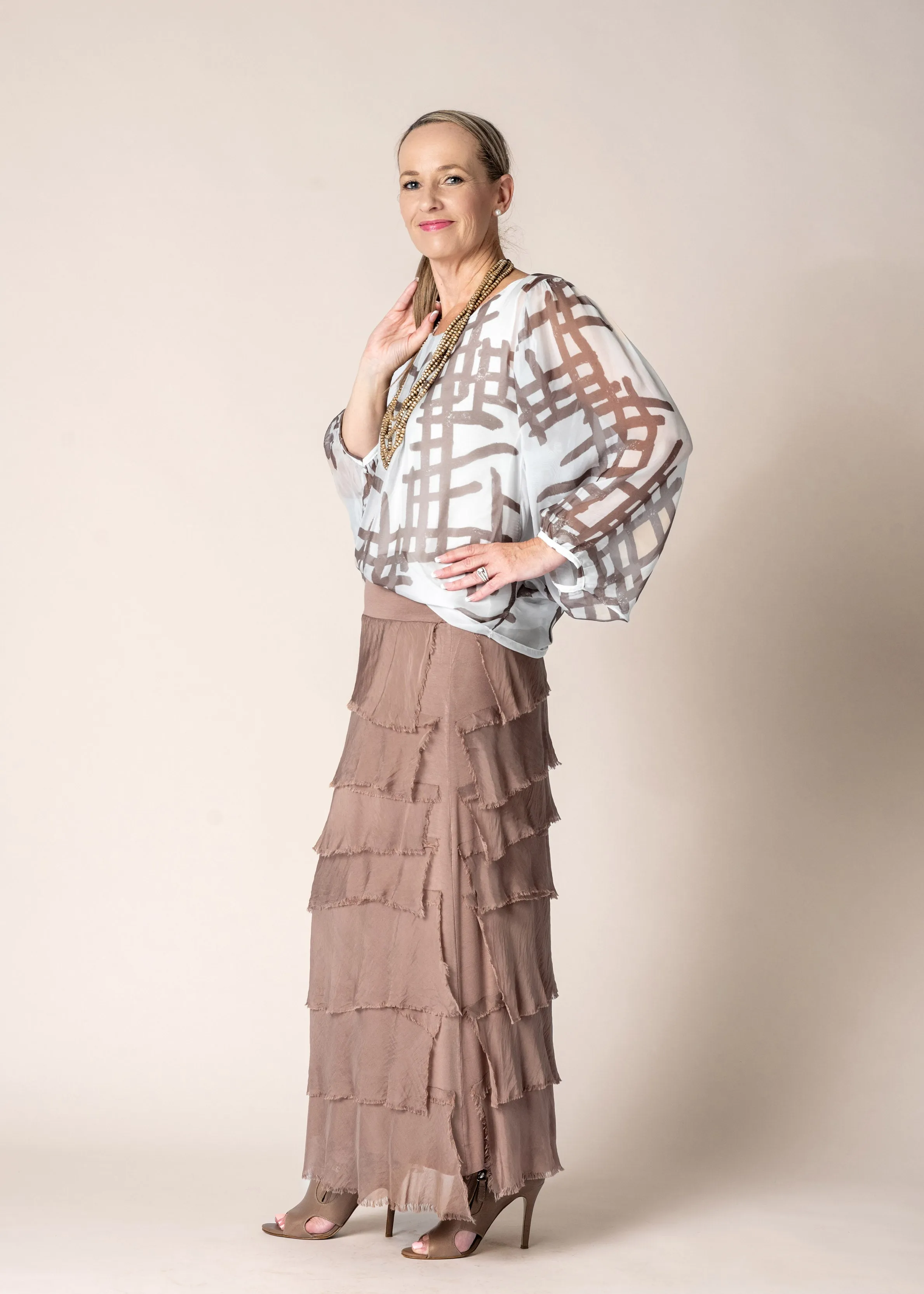 Fifi Silk Skirt in Milk Chocolate
